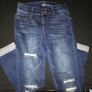 High rise ripped skinny jeans